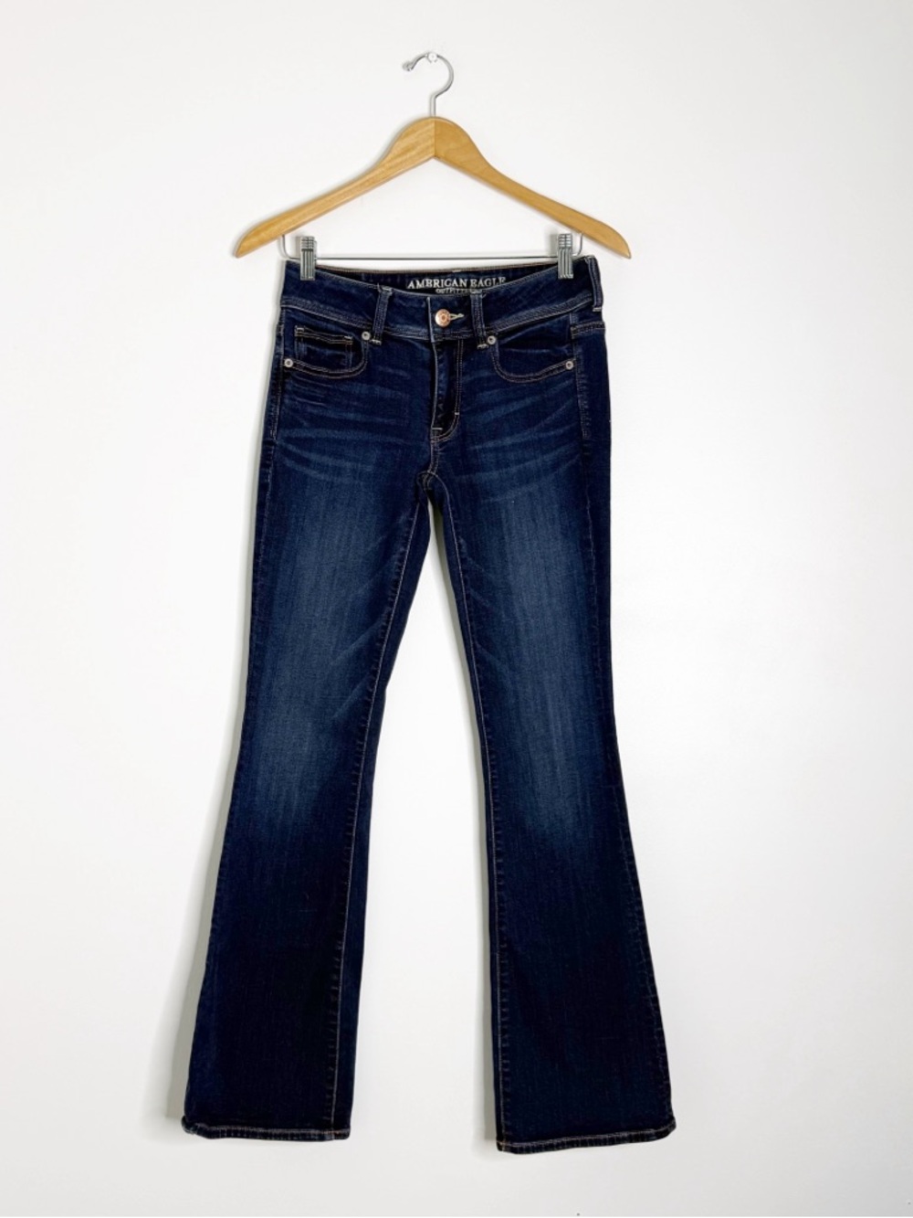 American Eagle Kick Boot Jeans Size 2 Regular Low Rise Stretch Y2K